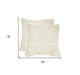 Set of Two 18" Natural Cowhide Throw Pillow