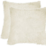 Set of Two 18" Natural Cowhide Throw Pillow