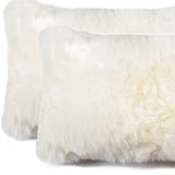 Set of Two 12" X 20" Natural Cowhide Throw Pillow