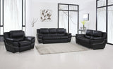 69" Black And Silver Faux Leather Love Seat
