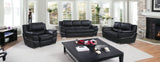 69" Black And Silver Faux Leather Love Seat