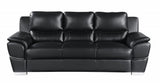 69" Black And Silver Faux Leather Love Seat
