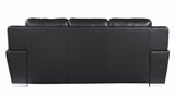 69" Black And Silver Faux Leather Love Seat