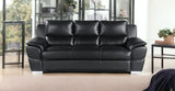 69" Black And Silver Faux Leather Love Seat