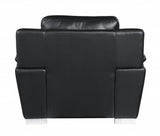 69" Black And Silver Faux Leather Love Seat