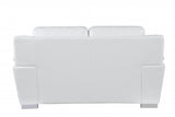 69" White And Silver Faux Leather Love Seat