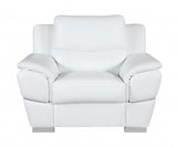 69" White And Silver Faux Leather Love Seat