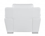 69" White And Silver Faux Leather Love Seat