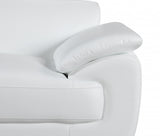 86" White And Silver Leather Sofa