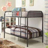 79" X 42" X 61" Gunmetal Metal Twin Over Twin Bunk Bed