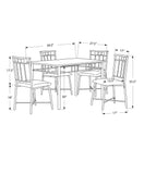 61.5" X 73.5" X 101" Black Metal Foam Polyurethane Leather Look Polyes  5Pcs Dining Set