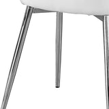 33" X 36" X 74" White Foam Metal Leather Look  Dining Chairs 2Pcs