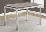 32" Taupe and Silver Metal Dining Table