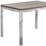 32" Taupe and Silver Metal Dining Table