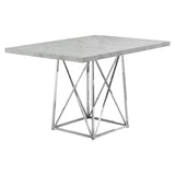 36" Gray and Silver Metal Dining Table
