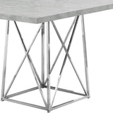 36" Gray and Silver Metal Dining Table