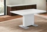 59" White And Gray Rectangular Solid Wood And Metal Dining Table