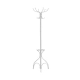 18" X 18" X 70" White  Metal  Coat Rack