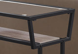 24" Clear And Black Glass Console Table With Storage