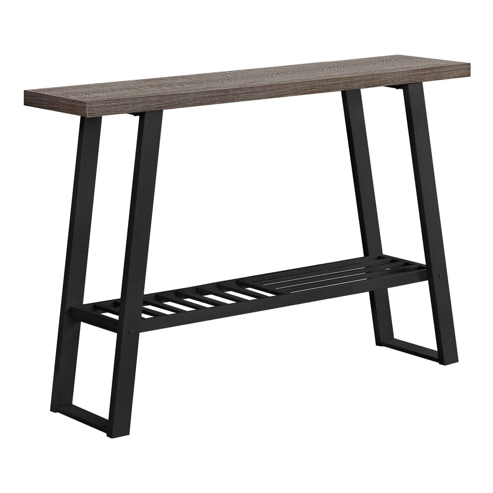 47" Taupe And Black A Frame Console Table With Storage