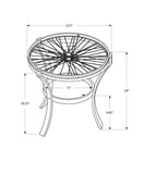 24" Black And Clear Glass Round End Table With Shelf