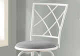 Set of Two " Gray And White Metal Bar Chairs