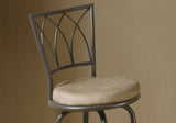 Set of Two " Beige And Gray Metal Bar Chairs