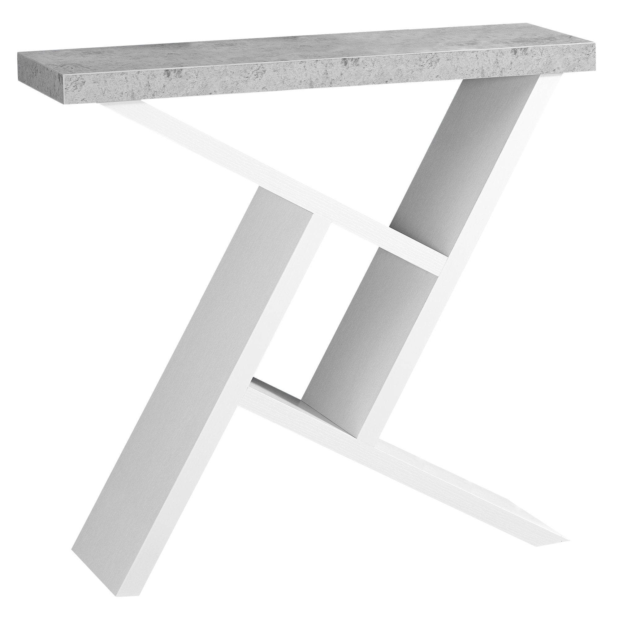 36" Gray And White Abstract Console Table With Storage