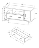 15.5" X 47.25" X 23.75" White Particle Board Hollow Core TV Stand With Storage