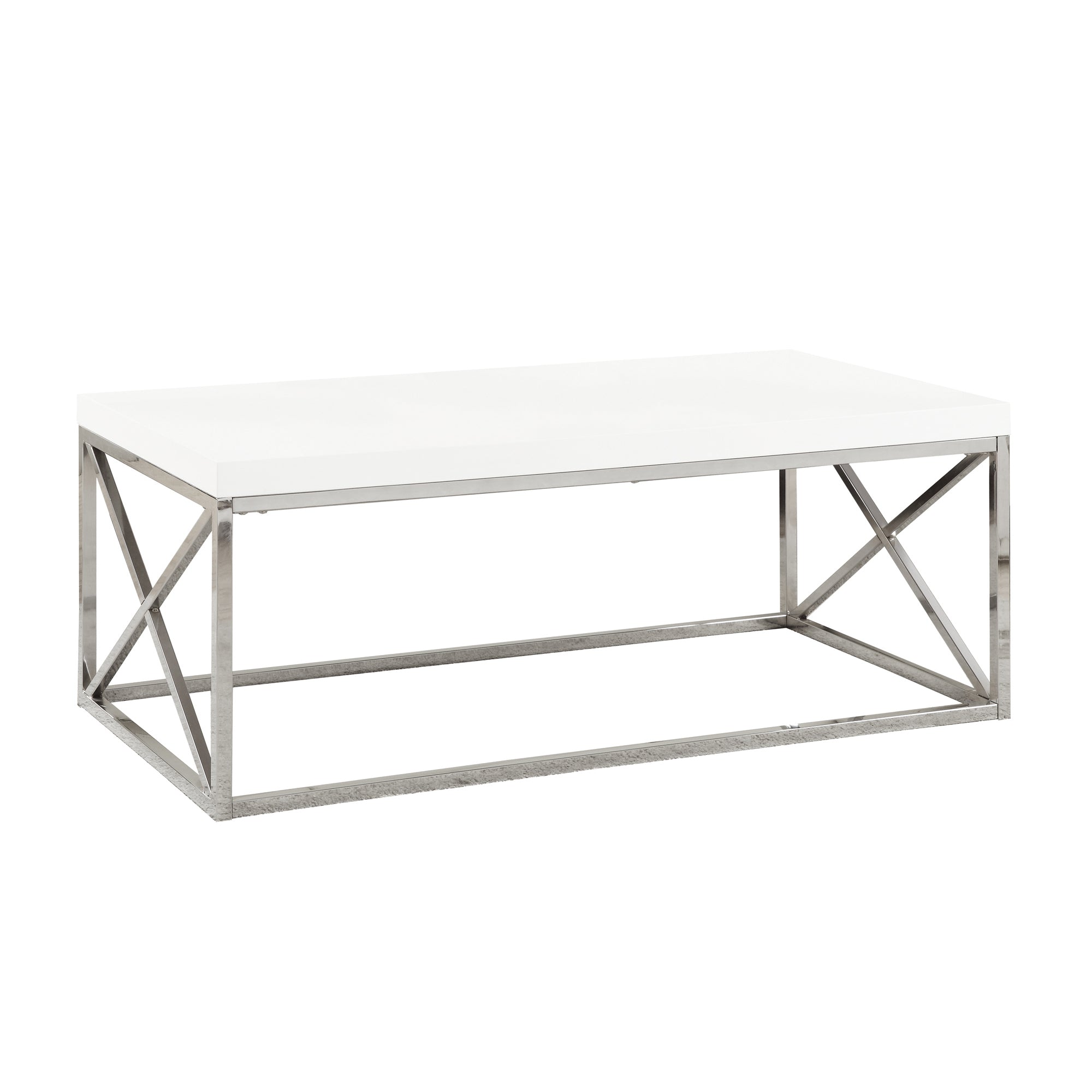 44" Gray And Silver Iron Coffee Table