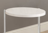 24" White Round End Table With Shelf