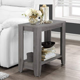 22" Black And Gray End Table With Shelf