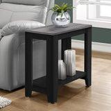 22" Black And Gray End Table With Shelf