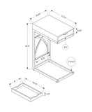 15.75" X 10.25" X 24.5" White Finish Drawer Accent Table