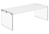 44" Taupe And Clear Glass Coffee Table