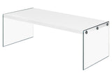44" Taupe And Clear Glass Coffee Table