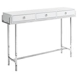 48" Taupe And Silver Console Table