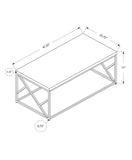47" Gray And Silver Cement And Iron Coffee Table
