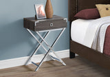 24" Black And Gray End Table With Drawer