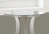 24" Silver Mirrored Round End Table