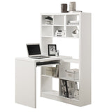 38" White Solid Manufactured Wood L Shape Computer Desk