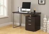 24" White and Gray Solid Manufactured Wood Computer Desk With Three Drawers