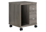 17.75" X 17.75" X 23" Dark Taupe Particle Board Hollow Core 2 Drawers  Office Cabinet