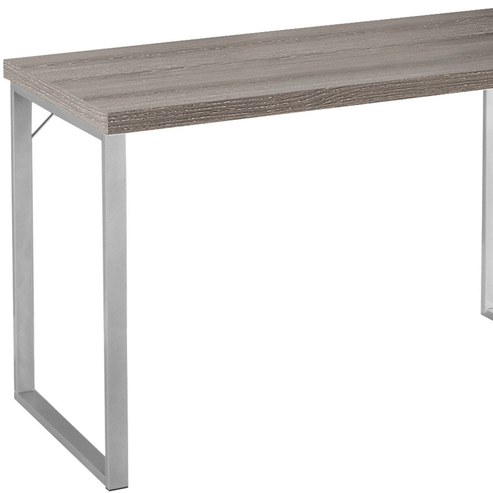 24" Taupe and Silver Computer Desk