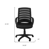 Black Polyester Seat Swivel Adjustable Task Chair Mesh Back Plastic Frame
