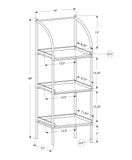 48" Taupe Metal Etagere Bookcase