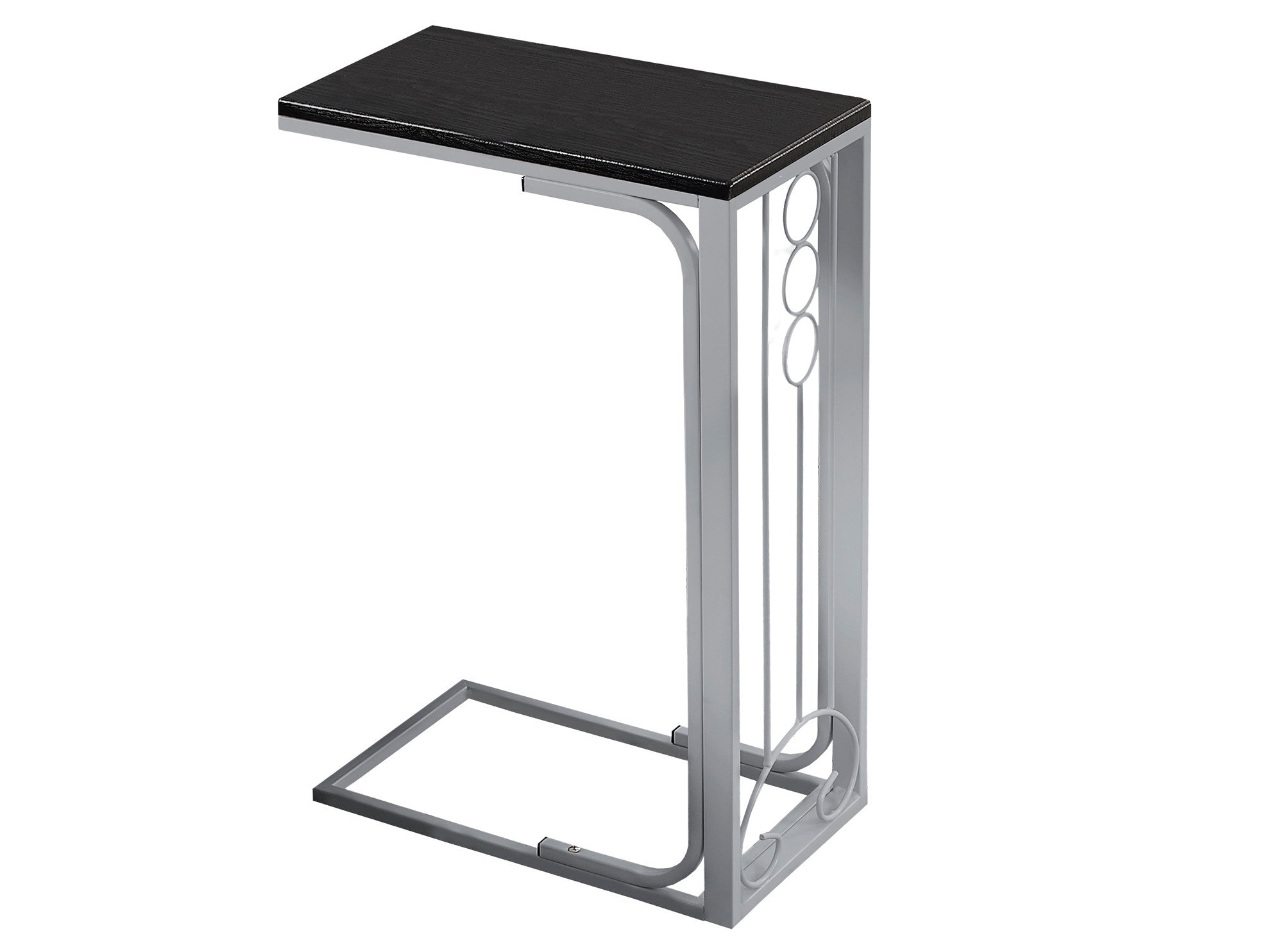 60" Gray And Black End Table
