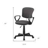Black Polyester Seat Swivel Adjustable Task Chair Mesh Back Plastic Frame