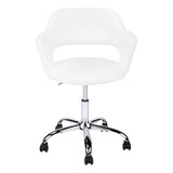 Black Faux Leather Seat Swivel Adjustable Task Chair Leather Back