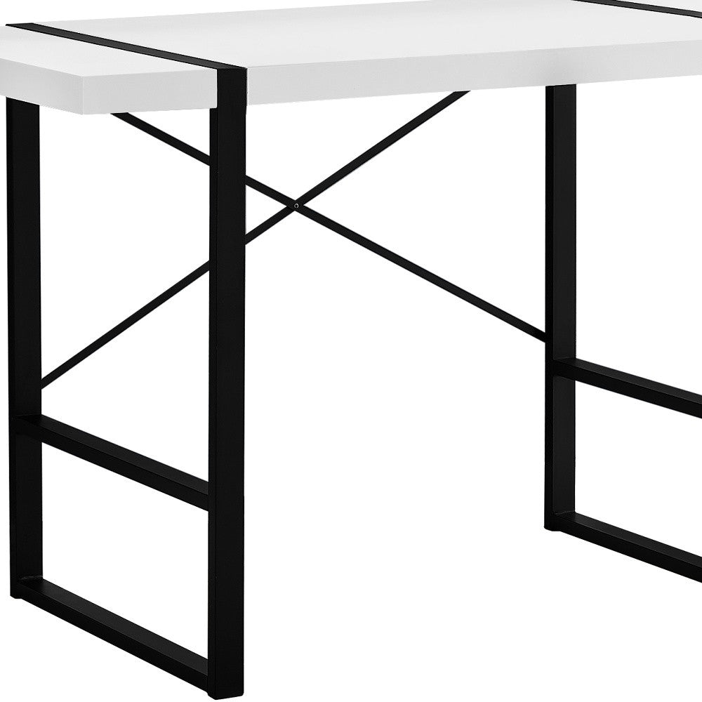 24" White and Black Computer Desk
